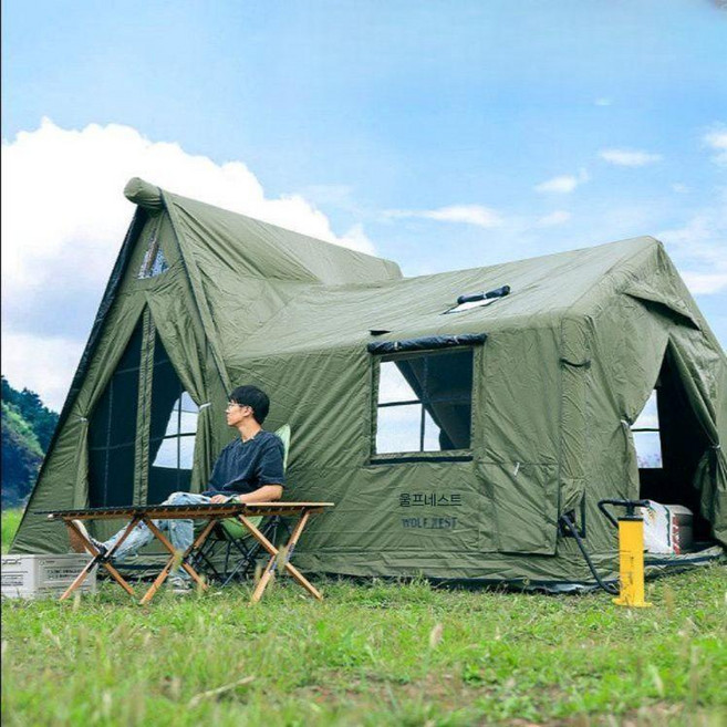 모비가든 12.6 에어텐트 자립형 텐트 장박 공기주입식, 오프화이트 텐트