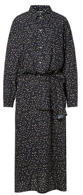 [시즌오프][LF몰단독][ALYSI] 블랙 패턴 울혼방 셔츠형원피스 CWDR3F410BK