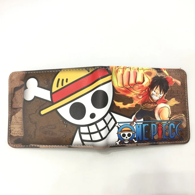 쿠쿠스토어 원피스 애니메이션 PU 지갑 Zoro Luffy 에이스 캐릭터 접이식 휴대 다기능 카드 홀더 동전 생일, 01 5