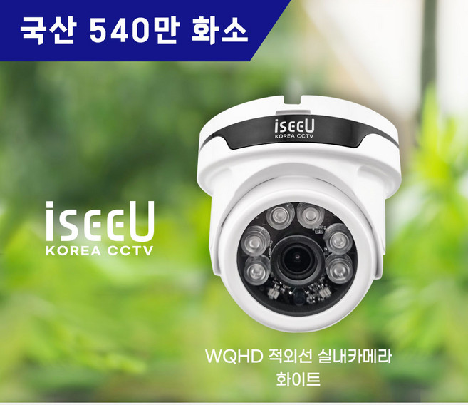 iseeU 540만화소 국산 CCTV 실내 적외선 WQHD 돔 카메라, MSS-A4K06DW 화이트, 1개