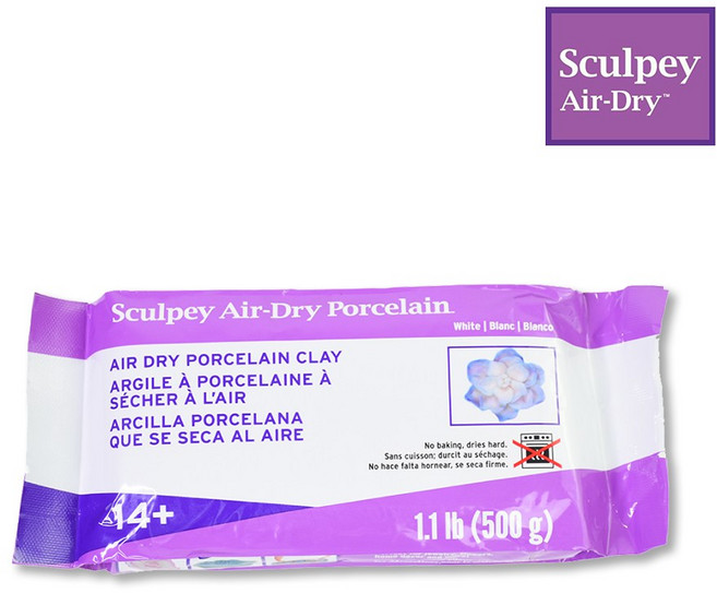 스컬피 에어 드라이 포셀린 반투명 500g 자연건조 가벼운 점토, 단일수량