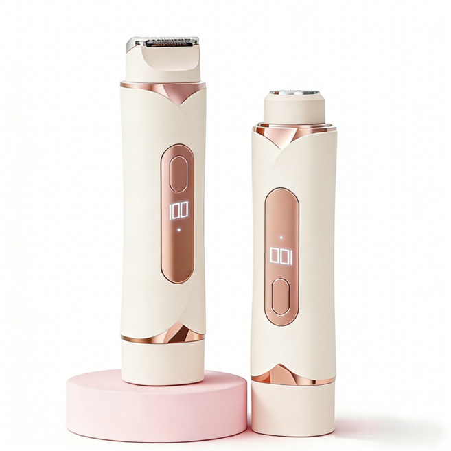 PYHO 더블 헤드 전기 제모기 여성 제모기 전동제모기 USB충전식 남녀 공용 휴대용의, 분홍색, QGY003