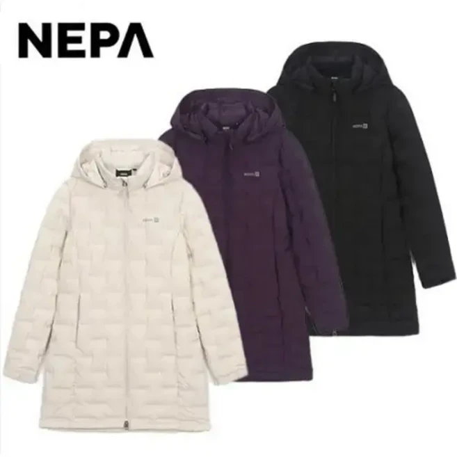 [네파] 털빠짐이 적은 긴기장 경량 구스다운 여성 투부스 미드 다운자켓-7K82024