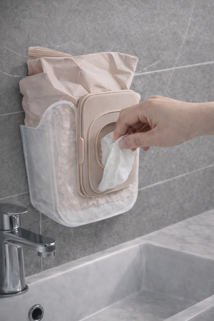 물티슈 걸이 케이스 주방 화장실 무타공 거치대, 화이트, 1개