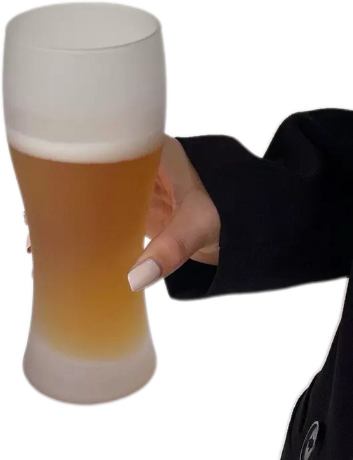 도요사사키 아와다치 불투명 거품 맥주잔 360ml, 1개