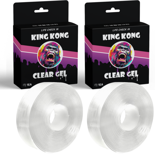 생활체크인 킹콩 실리콘 양면 테이프, 2개