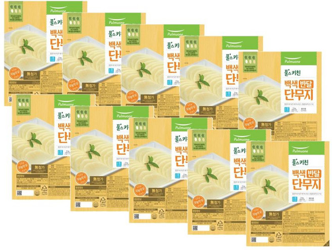 풀무원 풀스키친 무농약 무로 만든 백색 반달 단무지, 10개, 2kg