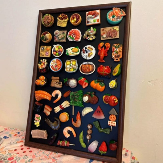 여행 자석 세계 기록 표시판 마그넷 기념품 꾸미기 내추럴 우드 단면 칠판 30x40cm, 흑백 양면 마그네틱 비치 우드 칠판