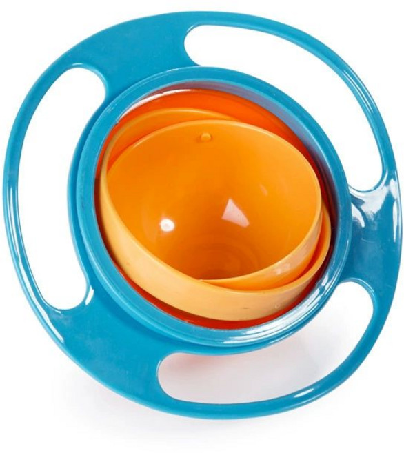 스낵볼 흘리지않는 시리얼 과자 그릇 쏟지않는 밥그릇, 블루, 1개