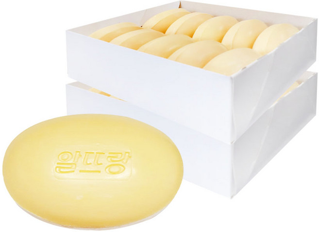 LG생활건강 알뜨랑 미용 목욕 비누 130g 화이트 20개+옐로우 20개 총 40개입