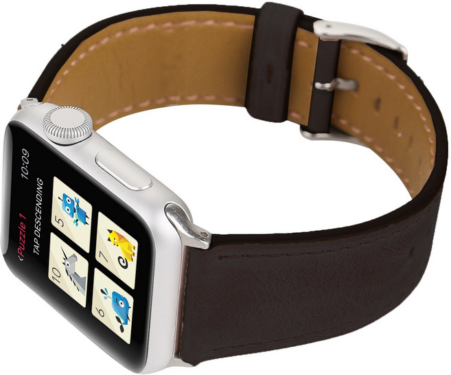 애플워치 울트라 2 11 10 9 호환 무광 소프트 천연 소가죽 스트랩 가죽 시계줄, 42/44/45/46/49mm블랙