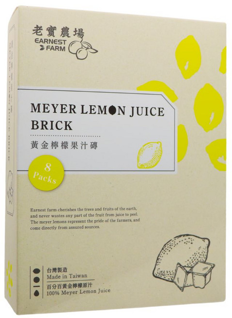 老實農場 黃金檸檬汁磚 8入 台灣製造, 8個裝, 28ml