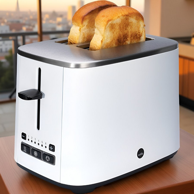 노르웨이 윌파 클래식 식빵 토스터기 스칸디나비아 빵 토스트기 2구, 화이트