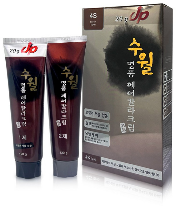 수월 명품 헤어칼라 크림 염색약 새치염색약 흰머리염색약 4종, 7S 흑색, 1개