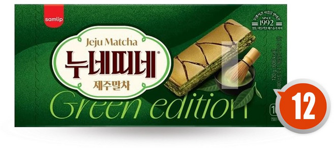 삼립 제주 말차 누네띠네 쿠키, 120g, 12개