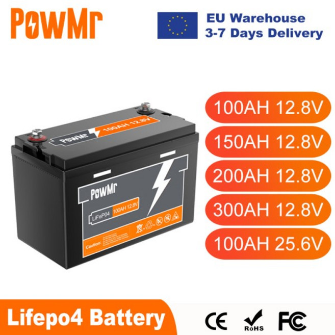 EU 주식 PowMr 300AH 150AH Lifepo4 배터리 12.8V 25.6V 에너지 태양 리튬 6000 + 사이클 최대 4 시리즈, 04 POW-50AH-12.8V, 01 China Mainland