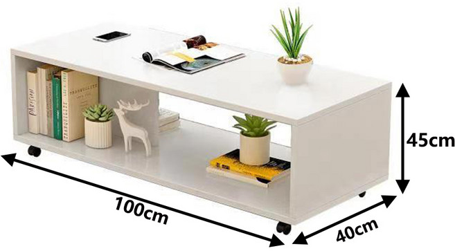 簡約電視櫃/茶几 100x40x45cm 白色, 1件