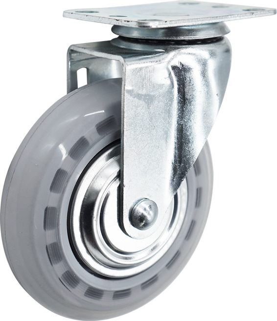 경량 투명 무소음 우레탄 캐스터 바퀴 12.5cm(5인치) 회전형, 5인치 경량 무소음 인라인 회전형, 1개