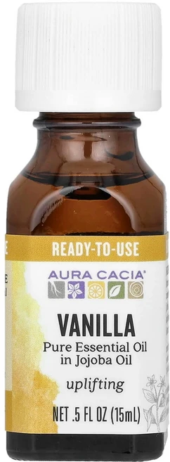 아우라 카시아 호호바 오일 함유 순수 에센셜 오일 바닐라 향 15ml (0.5 fl oz) AUR-91231, 1 - 쿠팡