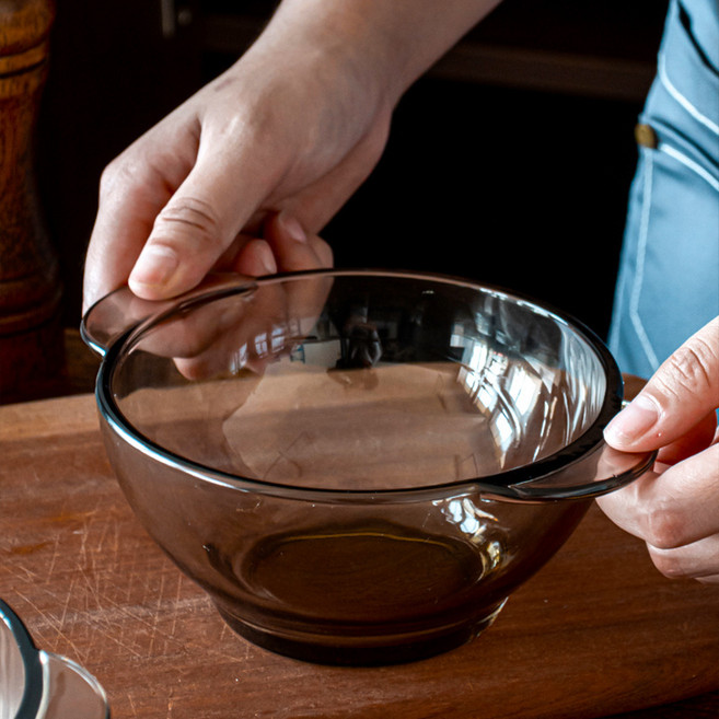 해피유통 유리 그릇 국그릇 샐러드 밥그릇 가정용 내열 라지 내열 식기 jhljq, 양수선블럭-450ML볼 4개