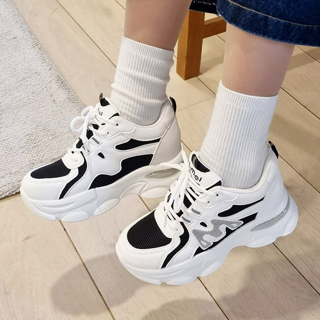 슈레나 여성용 엠라인 9cm 키높이 운동화 스니커즈