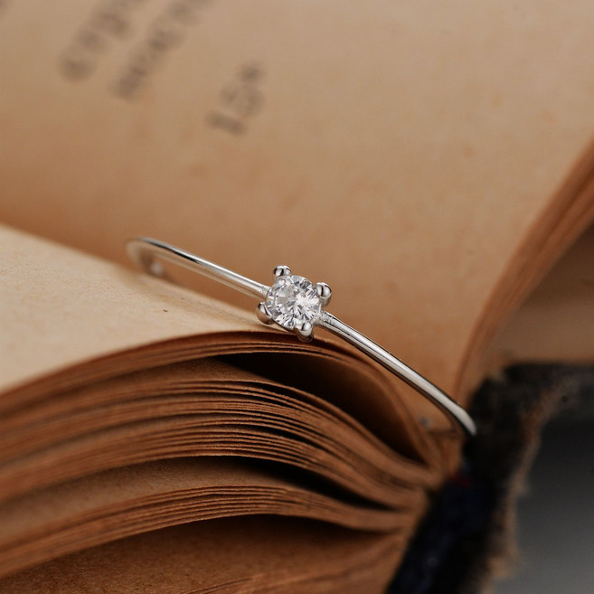 투니스 S925실버 심플 큐빅 반지