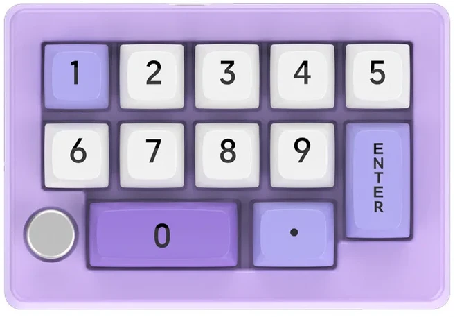 K808 숫자 키보드 사용자 정의 매크로 프로그래밍 가능 완전 핫 스왑 게임용 기계식 7 색 RGB 라이트 13, 01 빨간색 스위치, 01 CN, 01 보라색