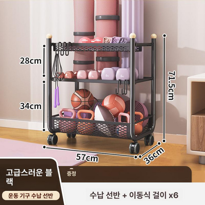 소형 이동식 운동 가정용 기구 보관함, 1개, 스포츠수납선반