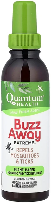 퀀텀 헬스 버즈 어웨이 익스트림® 모기 및 진드기 퇴치 프레시 118ml (4 fl oz) QUA-01810 - 쿠팡