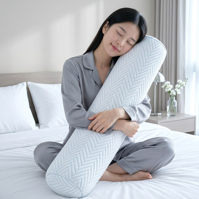 쿨라이즈 냉감 롱 바디필로우 100cm 긴베개 롱베개 안고자는베개 롱쿠션, 그레이