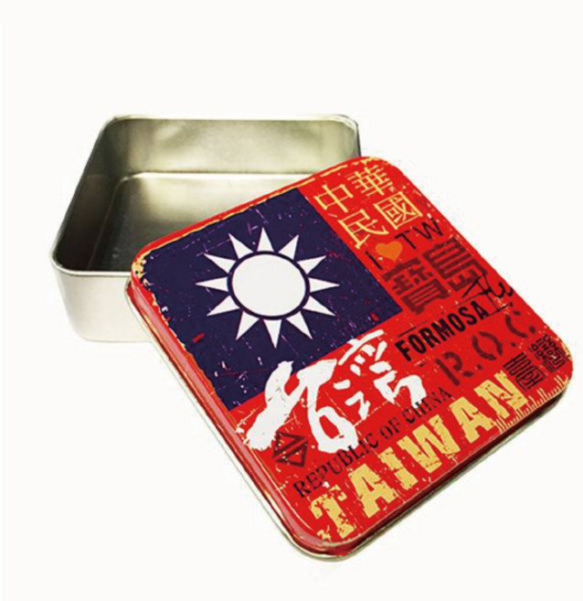 台灣復古文創 復古小鐵盒 珍藏小物收納, 1個, 我愛國旗/小鐵盒