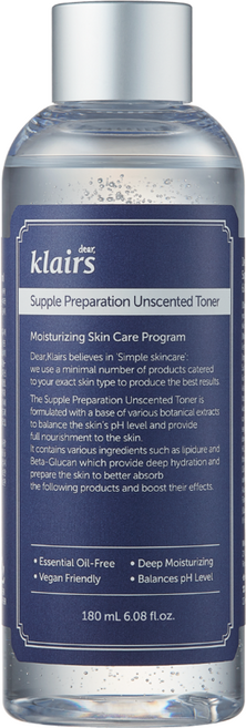 클레어스 서플 프레퍼레이션 언센티드 토너, 180ml, 1개
