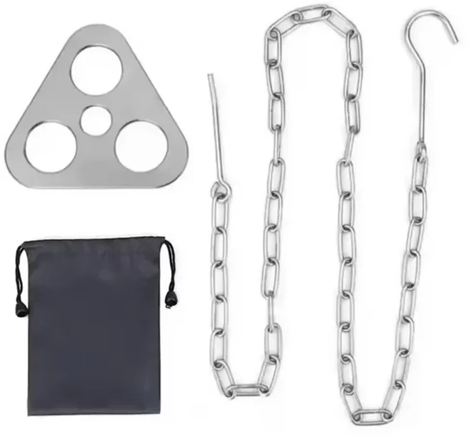 휴대용 야외 바베큐 삼각대 분리형 캠핑 캠프 파이어 그릴 냄비 삼각형 스탠드 세트 요리 액세서리, 1 set, 1개