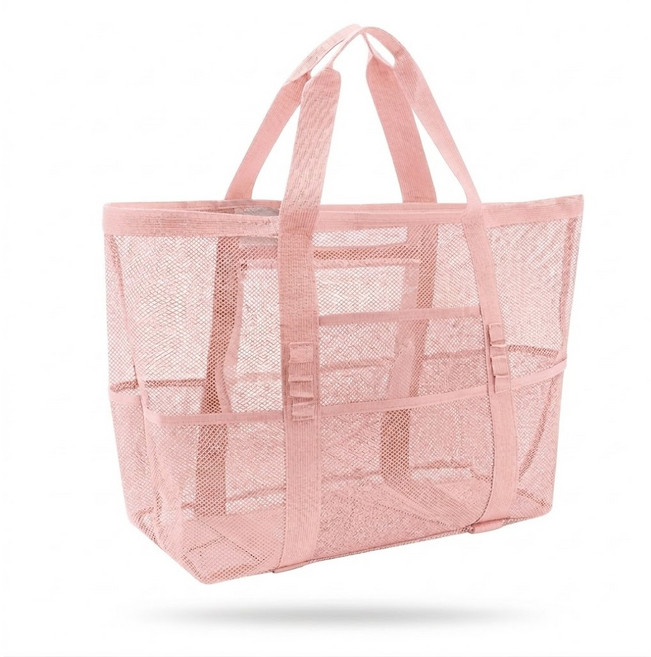 AROK 대형 메쉬 망사 비치백 수영가방 물놀이 가방 캠핑용 다용도 토트백