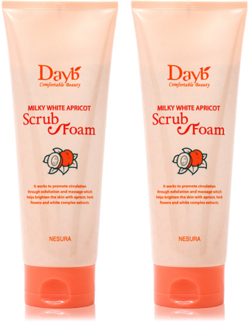 네슈라 데이브 뽀얀 살구 바디스크럽, 230g, 2개