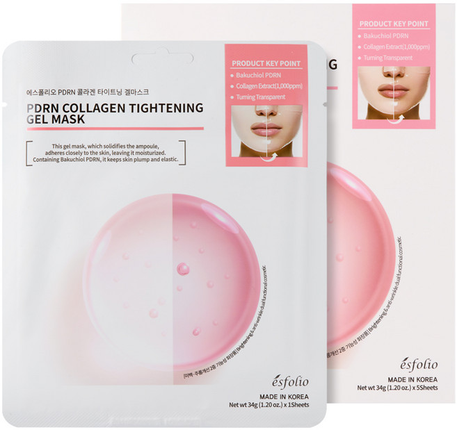 에스폴리오 PDRN 콜라겐 타이트닝 하이드로겔 마스크(5매), 1개, 34g