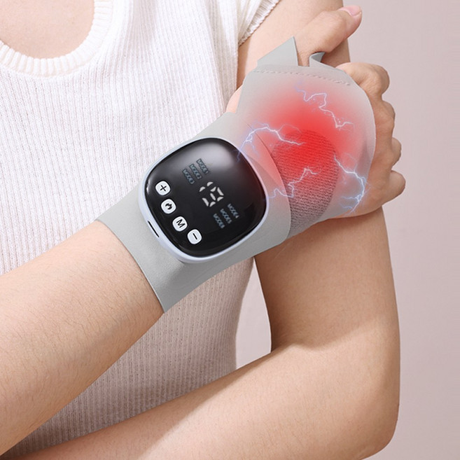 LDSU 저주파 손목마사지기 ems 무선 손목안마 온열찜질기 충전식 손목 보호대 마사지기, 그레이