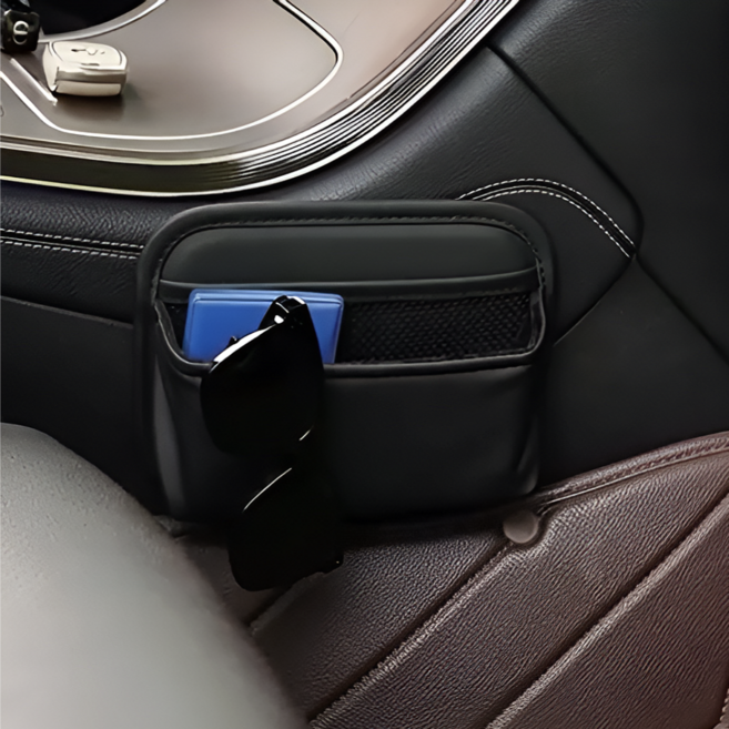 차량용 부착형 포켓 수납함 정리함, 블랙, 1개