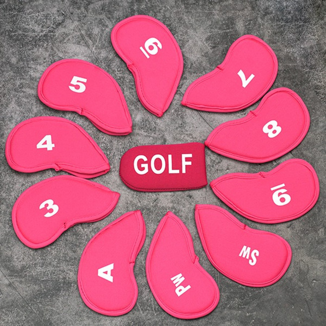 패브릭 아이언 헤드커버 8개, 핑크, 1세트