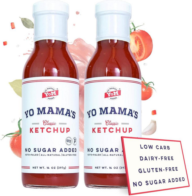 요마마스푸드 클래식 케첩 설탕 무첨가, 2개, 397g