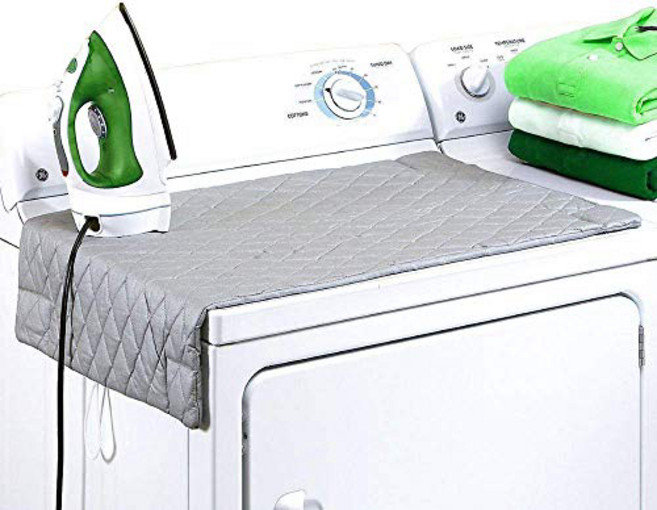 Ironing Blanket Magnetic Mat Laundry Pad 33"x 18 다림질 담요 자석 매트 세탁 패드 33"x 18" 회색 세탁기 건조기 내열 패드, 1개, Grey
