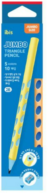 아이비스 점보 그립 삼각 연필 세트 2B, 블루, 10개