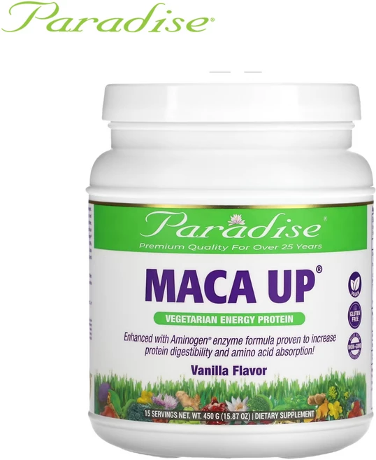 Paradise Herbs 마카 업 에너지 프로틴 파우더 바닐라 맛 Maca Up Energy Protein Vanilla, 450g, 1개 - 쿠팡