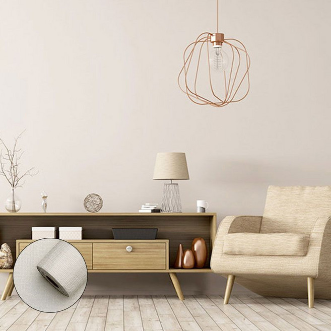 쿠셔니 실크벽지 10M, 1개, 크림화이트