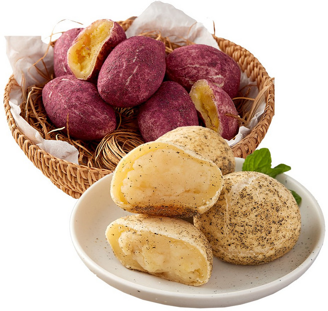 파르팜 제주 감자빵 20개입 + 고구마빵 20개입 세트 아침 식사대용 모닝 빵, 1세트, 1.52kg