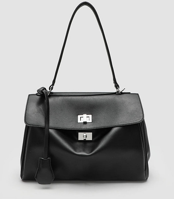 ZARA자라 블랙 사첼백 실버버클 포인트 클래식 숄더백 겸 크로스 데일리 토트백