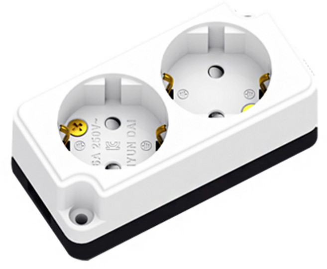 현대일렉트릭 국산 노출콘센트 2구, 1개