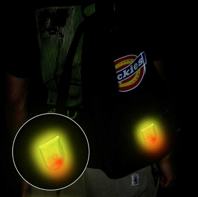 1+1 자전거 사이클 등산 조깅 LED 마그네틱 점멸 반사 안전 반사클립, 불광