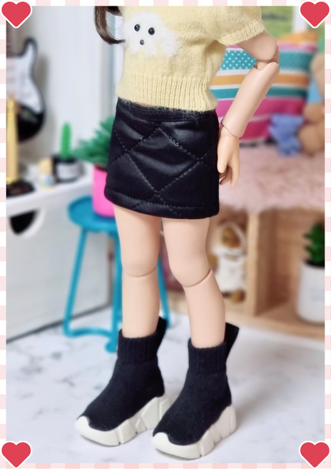 파올라레이나 USD 도리스돌 옷 ( 블랙 패딩 밴딩미니스커트 ) 26cm 30cm 32cm 구체관절인형 인형옷 <완제품>, 1개, 도리스돌30cm