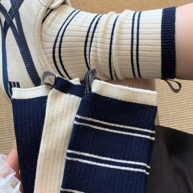 글로윅 스트라이프 여성 패션 발목 양말 4종세트